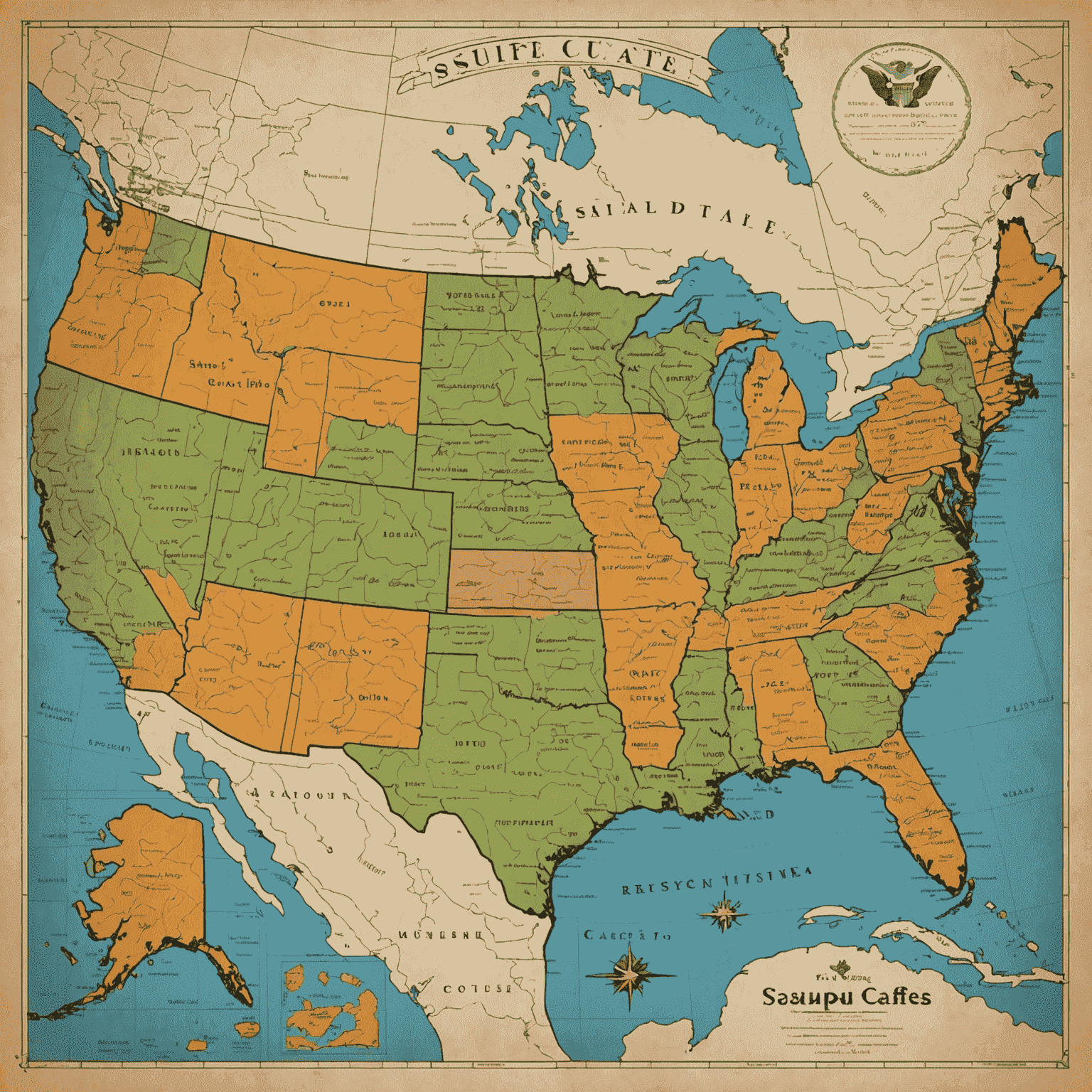 A map of the United States with markers indicating the locations of our soup cafes across the country.